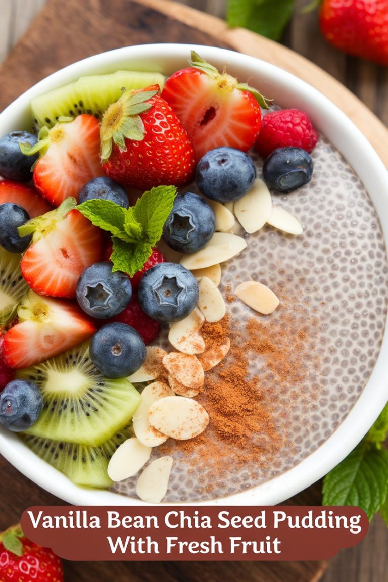 Indulge in the delightful simplicity of **Vanilla Bean Chia Seed Pudding with Fresh Fruit**! This creamy, nutrient-packed treat offers a perfect blend of rich vanilla flavor and the satisfying crunch of chia seeds
