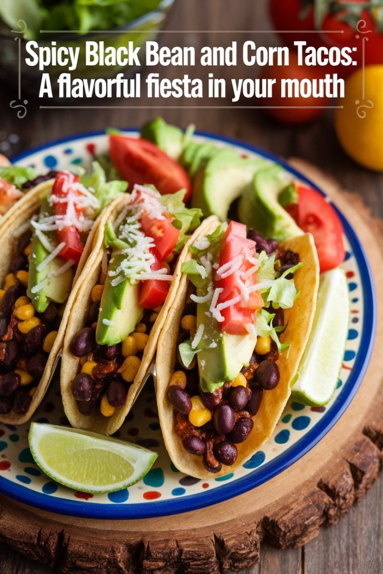 Bring some excitement to your plate with our Spicy Black Bean and Corn Tacos, fully customizable to suit your taste! Load them up with your favorite toppings—from creamy avocado to zesty lime—and make every bite uniquely yours. Excited to create your personalized taco experience? Let’s get started on this delicious journey!