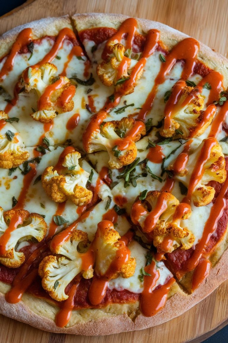 One of the best things about Buffalo Cauliflower Spicy Vegan Pizza is its versatility! Learn how to customize your pizza with your favorite toppings, from creamy vegan ranch drizzles to fresh veggies like scallions or avocado. Plus, we’ll share fantastic pairing options for sides and drinks that will elevate your pizza night into an unforgettable dining experience. Get ready to enjoy a meal that’s not only satisfying but also fun to create!