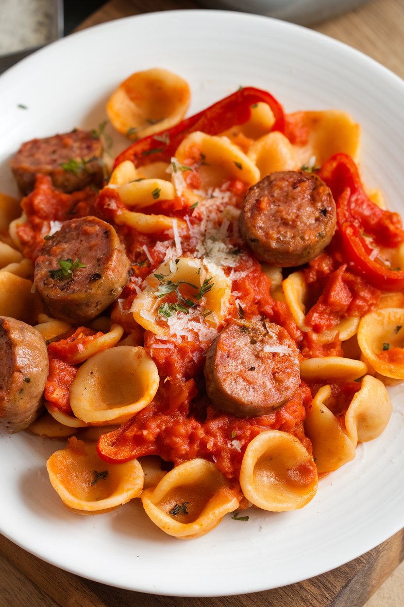 With busy weeknights in mind, Sausage and Peppers Orecchiette is the quick-fix meal you need! Ready in just 30 minutes, this recipe offers a delightful balance of smoky sausage and tender vegetables, all enveloped in the perfect pasta. Explore how easy it is to prepare a satisfying dinner that feels gourmet without the fuss!