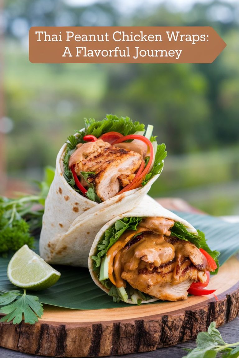 Whether it’s a casual lunch or a festive gathering, our Thai Peanut Chicken Wraps are the perfect choice for any occasion! With their vibrant flavors and appealing presentation, they’re sure to impress your guests and delight your family. Ready to learn how to craft these crowd-pleasing wraps? Read on for the delicious details!