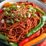 Experience the joy of a one-pot meal that is both satisfying and nutritious. With its rich flavors and vibrant colors, Chilli Garlic Noodles with Vegetables makes for an engaging dining experience that everyone will love. Immerse yourself in this delightful recipe and bring a taste of bold Asian-inspired cuisine to your kitchen!