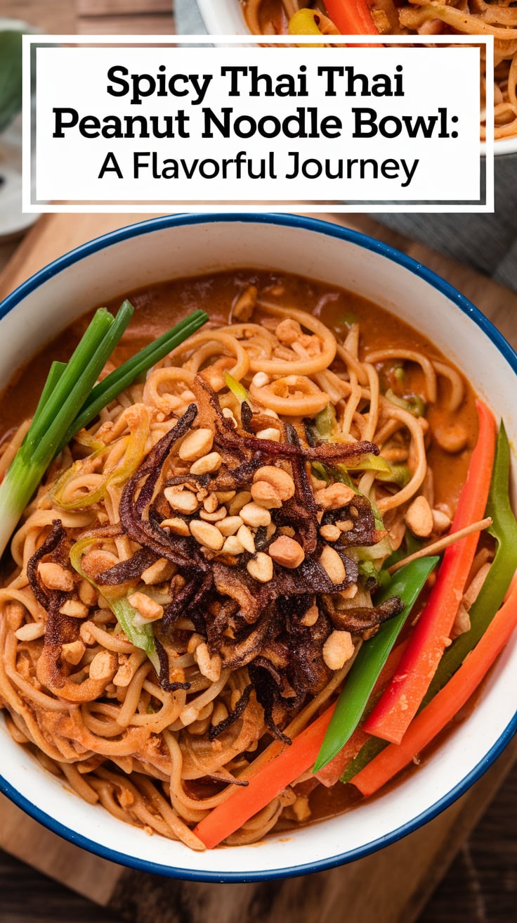 Unleash your culinary creativity with a noodle bowl that’s as versatile as it is delicious. Whether you're a fan of crunchy veggies or tender protein, this Spicy Thai Peanut Noodle Bowl can be customized to fit your taste, making it the perfect meal for any occasion.