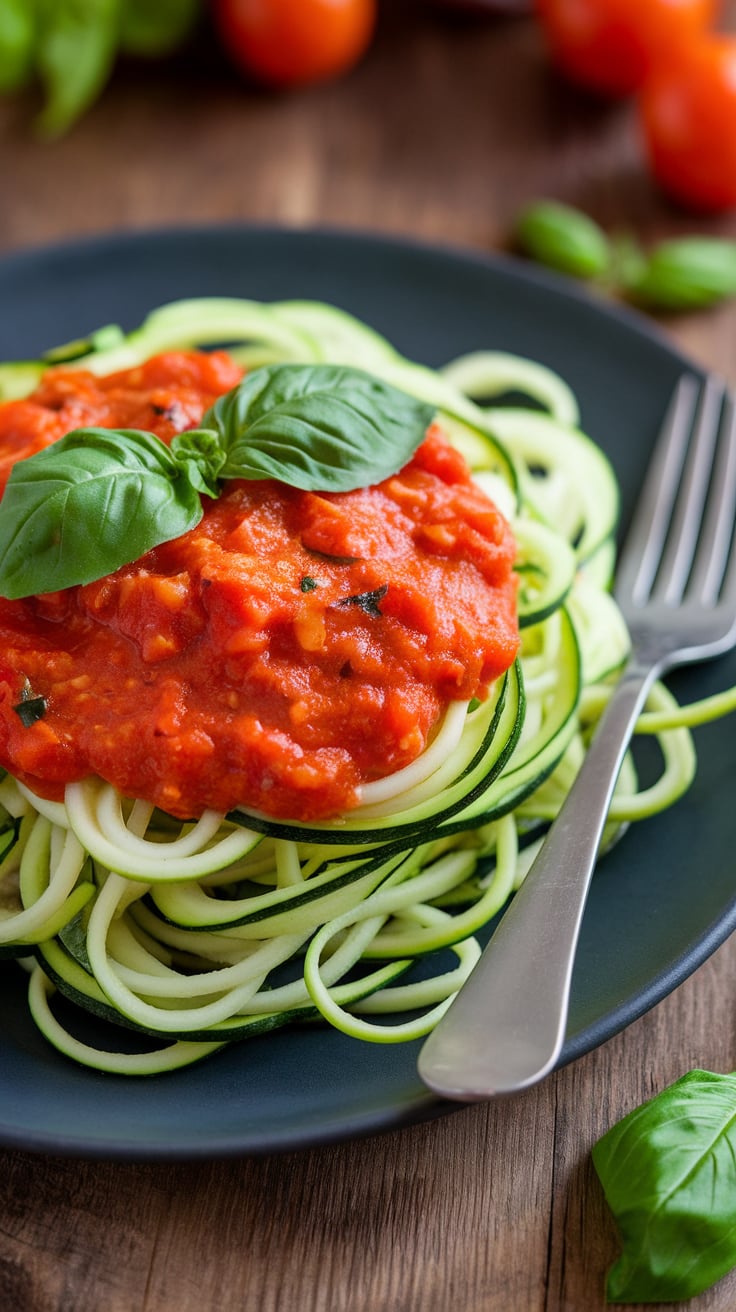Dive into a fresh and vibrant dish with Zucchini Noodles and Tomato Basil Sauce, where spiralized zucchini becomes the perfect canvas for a rich, homemade tomato sauce bursting with flavor. This low-carb alternative to traditional pasta is not only healthy but also incredibly satisfying, making it a great choice for any meal.