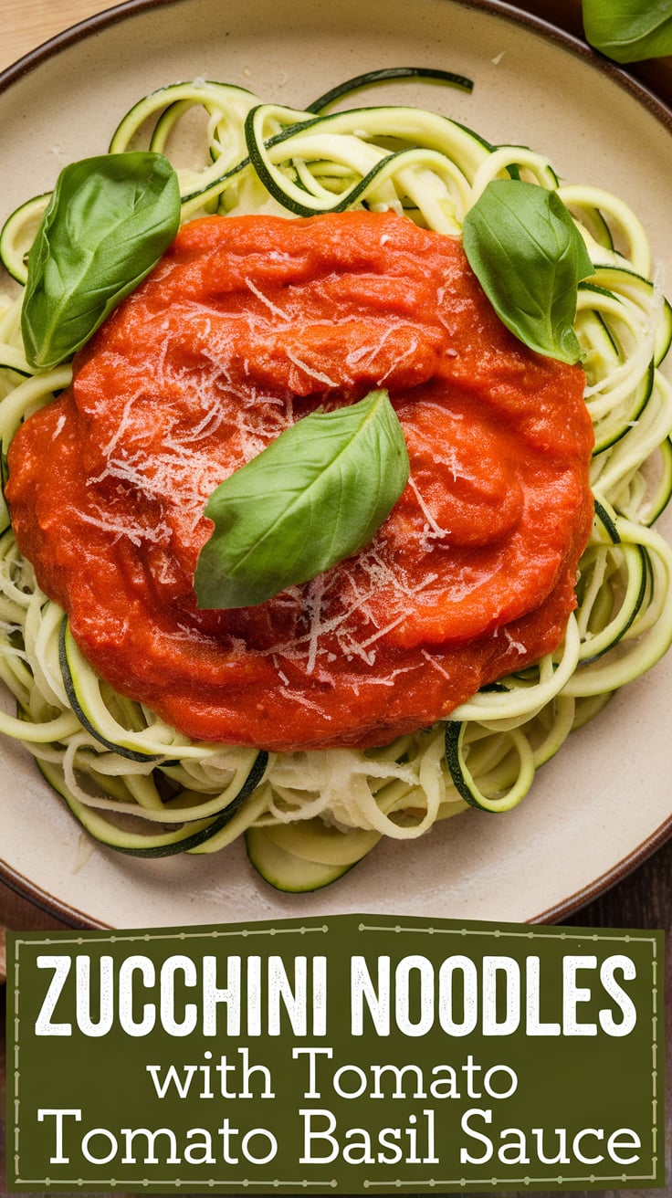 Transform your dinner routine with Zucchini Noodles and Tomato Basil Sauce, a dish that celebrates simplicity and freshness. This recipe invites creativity, allowing you to add your favorite vegetables and proteins, making it a versatile choice for any palate and a delightful addition to your culinary repertoire.