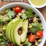 Transform your salad experience with the bold flavors of our Quinoa and Black Bean Salad. The refreshing avocado-lime dressing enhances the dish, tying together the colorful ingredients for a satisfying meal that’s perfect for any occasion.