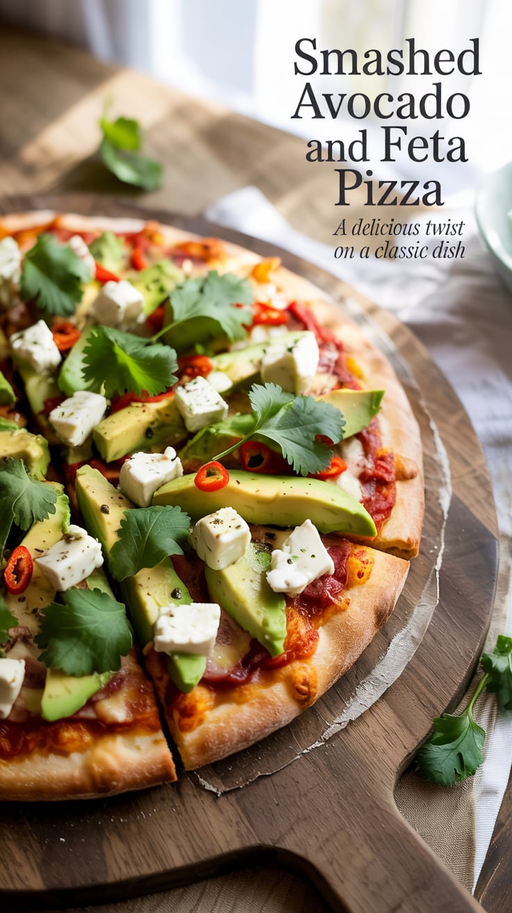 Experience a burst of taste and color with this easy-to-make pizza that combines the richness of smashed avocado with the salty goodness of feta cheese. This recipe not only looks stunning but also delivers a deliciously satisfying experience that your taste buds will adore.