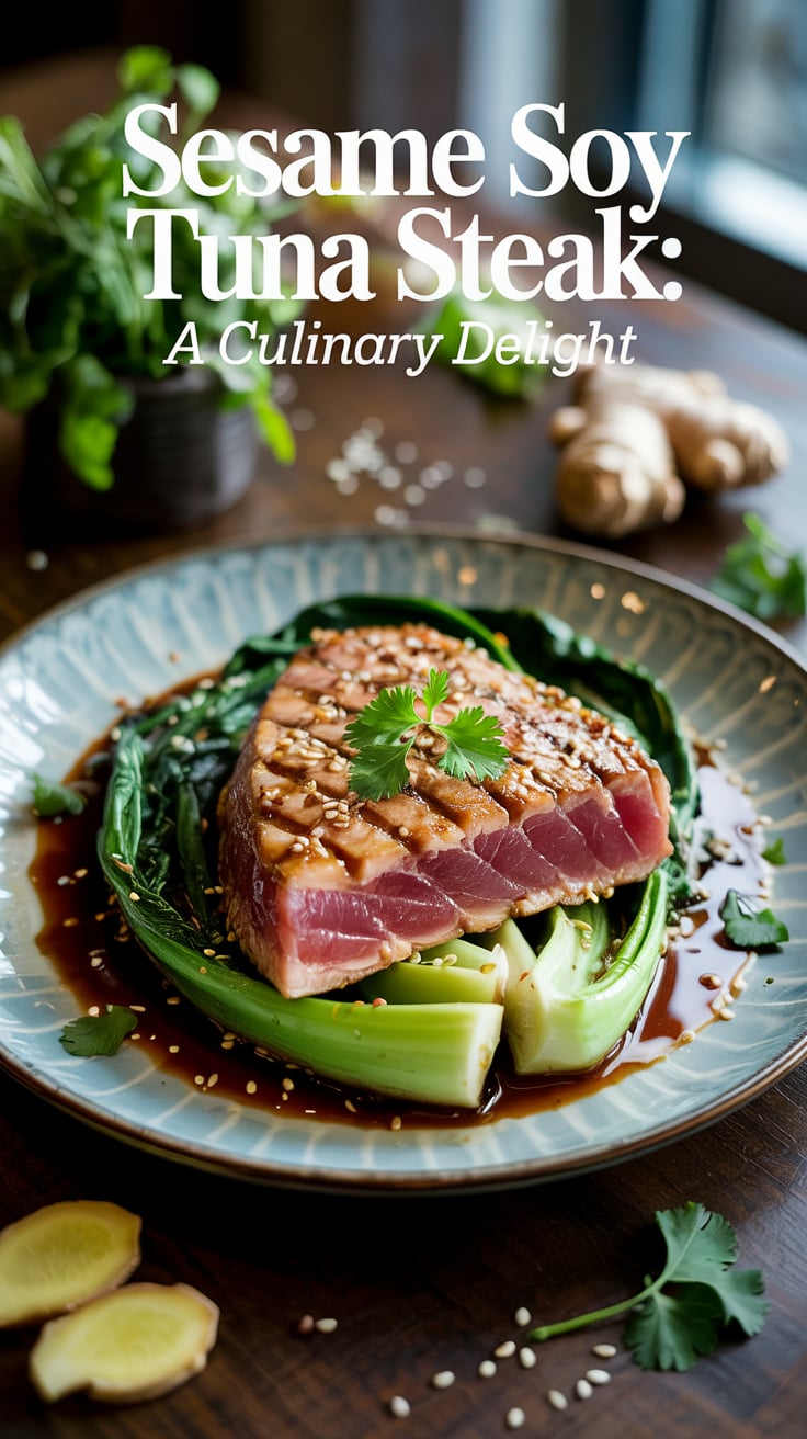 Savor the bold flavors of sesame soy tuna steak, where perfectly seared tuna meets a rich, umami-packed marinade that transforms each bite into a gourmet experience. This dish brings a taste of the ocean right to your plate, making it a standout option for any seafood lover.
