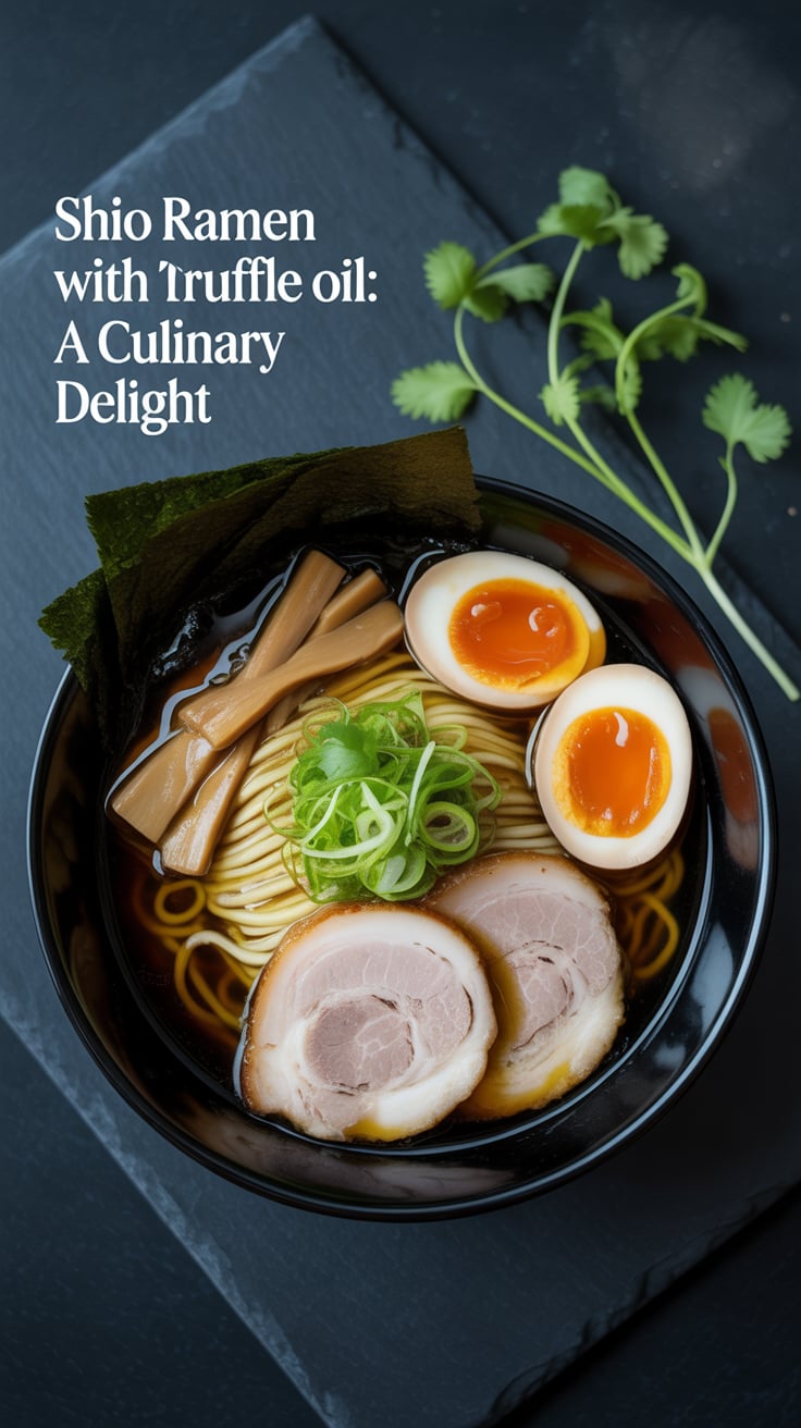 Discover the comforting elegance of Shio Ramen, where a delicate salt-based broth serves as the perfect canvas for a symphony of flavors. Learn how this traditional Japanese dish transforms with the addition of luxurious truffle oil, elevating your ramen experience to new gourmet heights.
