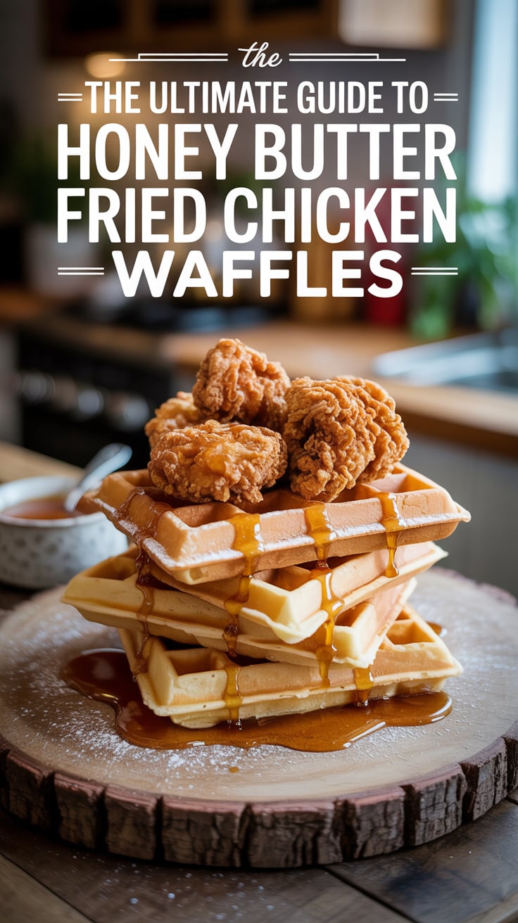 Imagine plating up golden fried chicken perched atop warm, freshly made waffles, all drizzled with velvety honey butter. Each bite offers an explosion of flavor that will have you dreaming of cozy brunches and Southern charm.