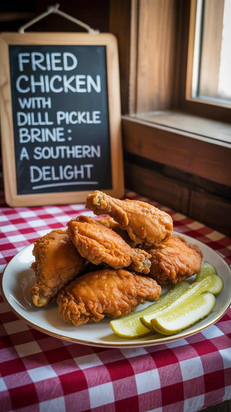 Dive into the world of Southern comfort food with a twist—fried chicken that’s marinated in dill pickle brine. This unique flavor infusion not only tenderizes the chicken but also adds a tangy kick that will have your taste buds singing.