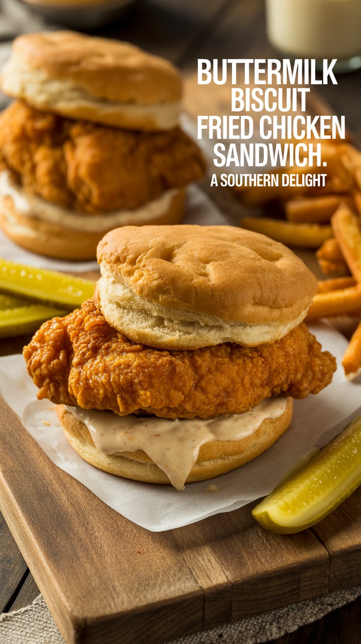 Experience the joy of Southern cooking with a twist. This recipe not only showcases the beloved fried chicken but also elevates it with the addition of homemade biscuits, capturing the essence of Southern hospitality in every bite.