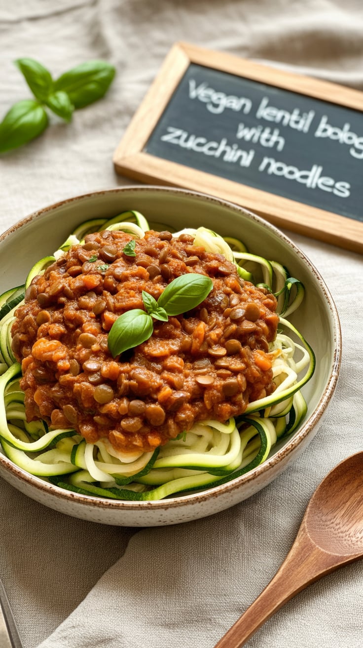 Picture twisting your fork around strands of fresh zucchini noodles, glistening in a rich tomato sauce filled with earthy lentils and fragrant herbs. This healthier alternative to traditional pasta not only reduces carbs but elevates the meal with a burst of freshness.
