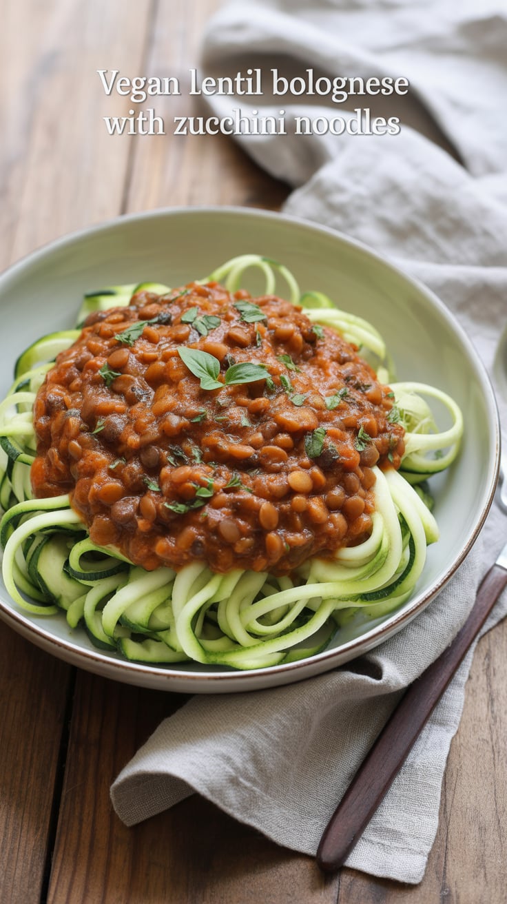 Savor the hearty goodness of Vegan Lentil Bolognese with Zucchini Noodles, a delightful twist on a classic Italian dish. Packed with protein-rich lentils and vibrant vegetables, this dish delivers robust flavors and a satisfying texture, all while keeping things plant-based.