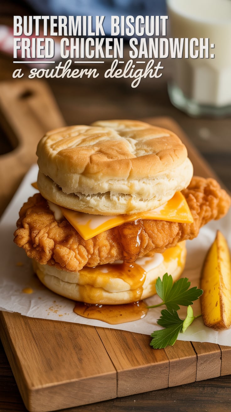 Imagine biting into a sandwich where the rich, savory flavors of the fried chicken harmonize perfectly with the buttery softness of homemade biscuits. Each layer delivers a satisfying crunch and a burst of flavor that will leave you craving more.