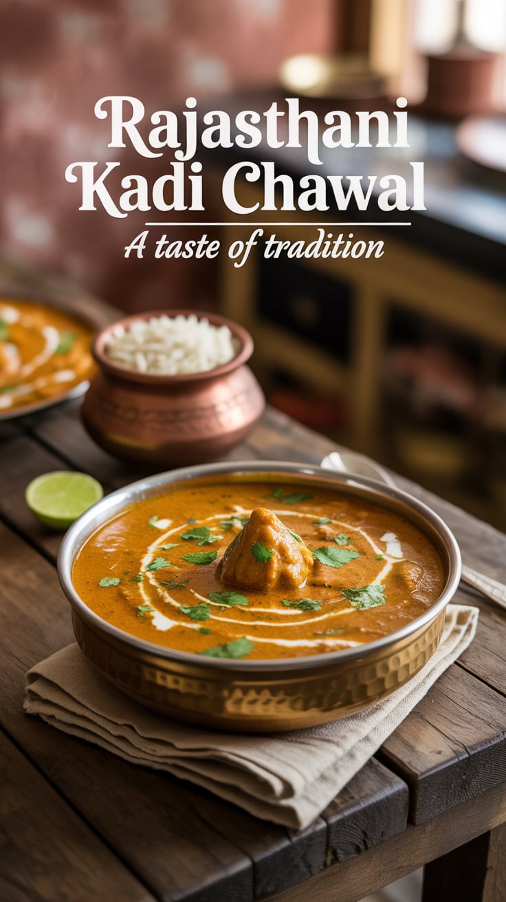 Immerse yourself in the rich culinary heritage of Rajasthan with our Kadi Chawal, a comforting dish that beautifully captures the essence of traditional Indian flavors. This delightful pairing of spiced yogurt curry and fragrant rice is perfect for those craving a warm and satisfying meal that’s both heartwarming and nutritious.