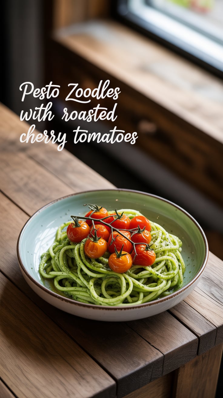 Imagine twirling your fork around perfectly cooked zoodles, coated in a vibrant green pesto that bursts with flavor. Every bite is a delightful harmony of textures, making this dish both satisfying and nourishing.