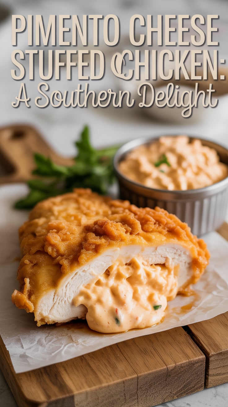 Prepare to elevate your fried chicken game with pimento cheese stuffed fried chicken, where crispy texture meets creamy, cheesy goodness. This inventive twist on a Southern classic promises to delight your taste buds and impress your guests.