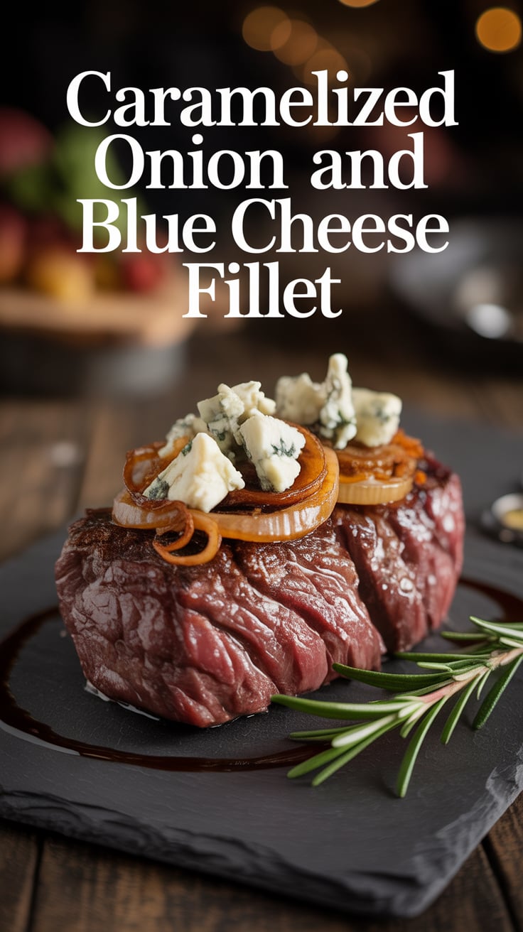 The rich, savory flavors meld together beautifully, with the sweetness of the onions perfectly balancing the boldness of the blue cheese. Each bite offers a delightful contrast, making this recipe a standout at any dinner party.