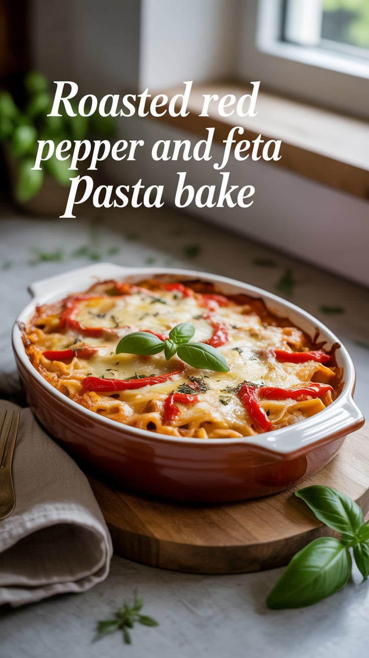 Elevate your dinner game with a dish that’s not only delicious but also visually stunning. This roasted red pepper and feta pasta bake offers a delightful harmony of textures and tastes, making it a delightful centerpiece for any occasion.