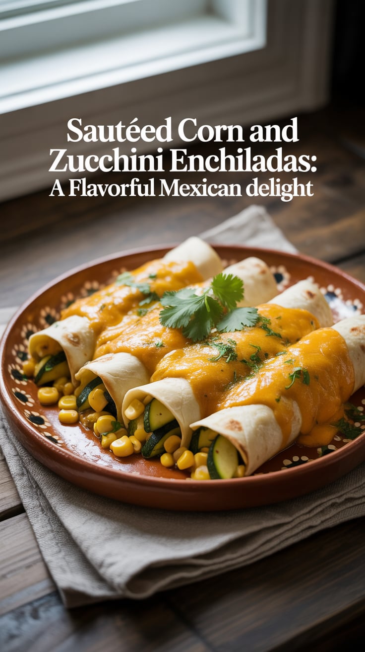 Delight in the vibrant flavors of sautéed corn and zucchini enchiladas, where fresh vegetables take center stage in a comforting, cheesy embrace. This dish is a delicious way to celebrate seasonal produce while enjoying the essence of Mexican cuisine.