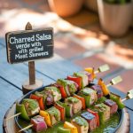Discover the art of grilling with this tantalizing recipe that features charred salsa verde alongside marinated meat skewers. The vibrant green sauce elevates the grilled meat, making this dish a feast for both the eyes and the palate.