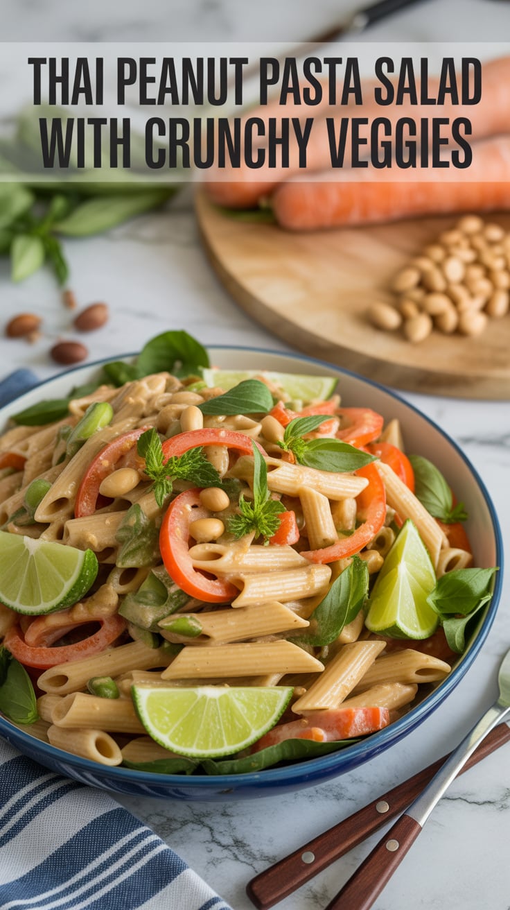 Discover the perfect balance of textures and tastes in a salad that’s as satisfying as it is nutritious. With a tantalizing peanut sauce and an array of colorful vegetables, this Thai-inspired pasta salad is sure to become a go-to recipe for both meal prep and entertaining.