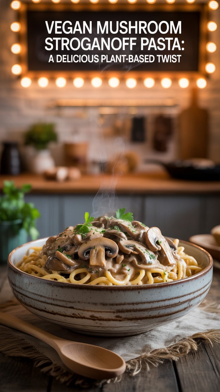 Experience the comforting flavors of a classic with a plant-based twist in vegan mushroom stroganoff pasta. Rich, creamy, and infused with fragrant herbs, this dish brings together earthy mushrooms and silky pasta for a satisfying meal that everyone can enjoy.