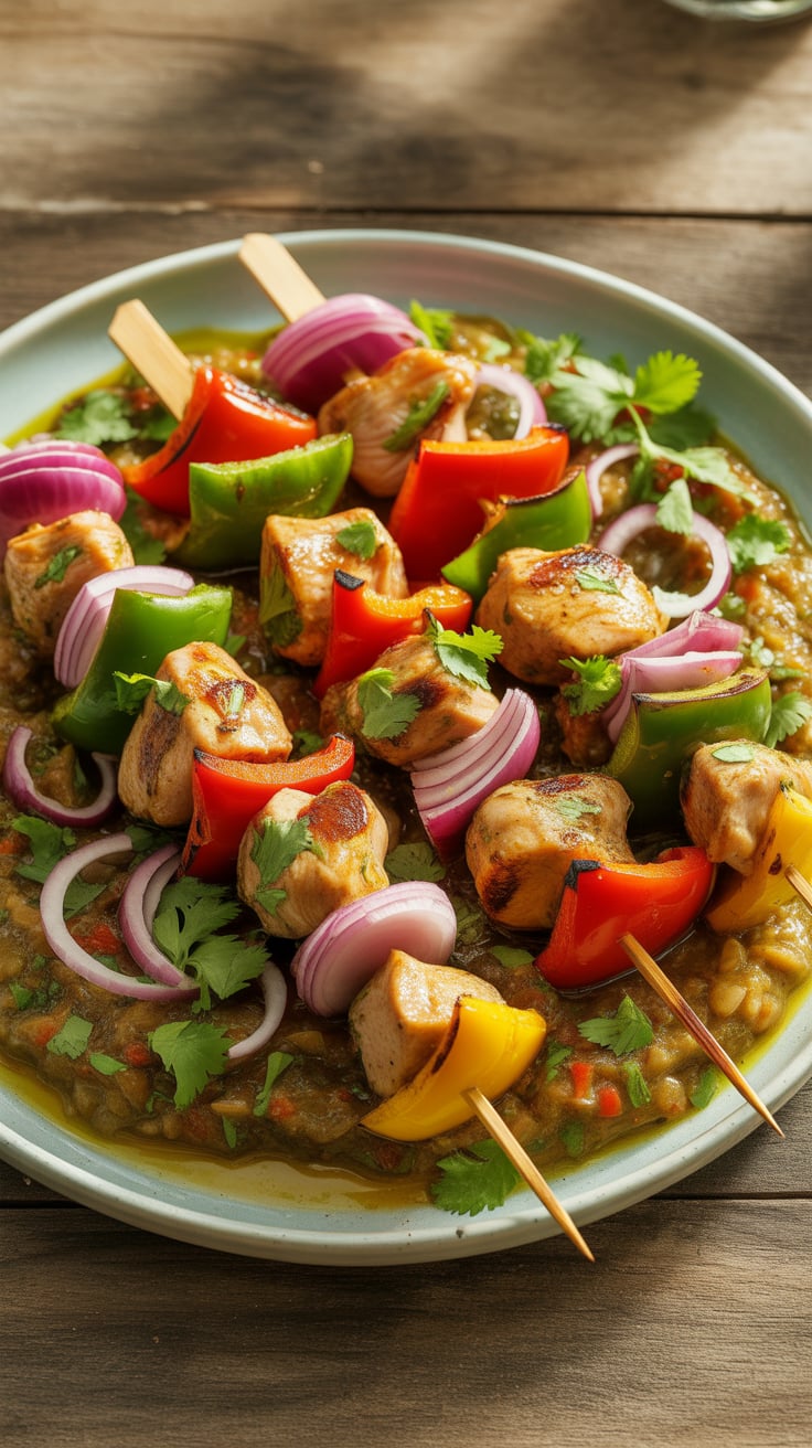 Experience the smoky allure of charred salsa verde, perfectly complemented by succulent grilled meat skewers. This vibrant dish brings together fresh herbs and grilled flavors for a deliciously addictive meal that’s perfect for gatherings or a cozy dinner.