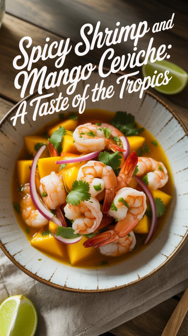Unleash your inner chef and explore the art of ceviche with a delightful twist. The combination of spicy shrimp and sweet mango makes for an irresistible dish that’s not only delicious but also a feast for the eyes. Perfect for warm evenings or festive occasions!