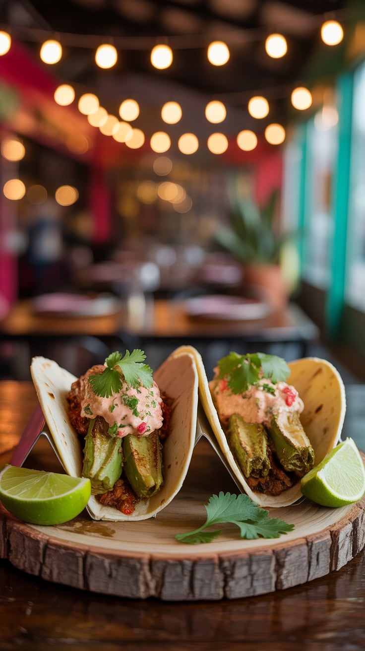 Imagine biting into a warm tortilla filled with tender cactus strips, their unique flavor perfectly complemented by a smoky, zesty chipotle cream. This dish isn’t just a meal; it’s a delightful journey through vibrant Mexican cuisine that will tantalize your taste buds.