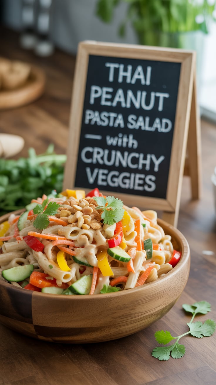 Experience a burst of flavor with Thai peanut pasta salad, where chewy noodles meet a creamy, nutty dressing. Packed with vibrant, crunchy veggies, this dish brings a refreshing twist that’s perfect for warm days or as a hearty side at your next gathering.