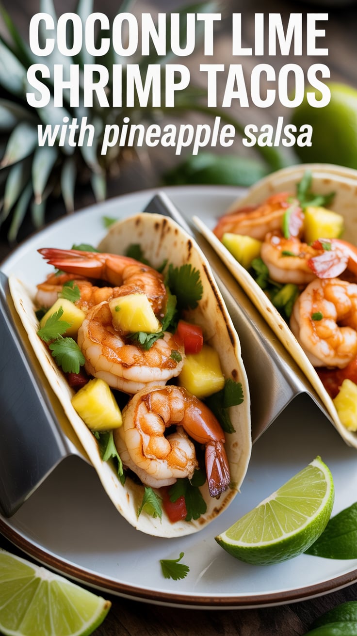 Imagine the crunch of a warm tortilla filled with succulent shrimp, topped with a vibrant pineapple salsa. This bright topping adds a burst of sweetness and tang, elevating your taco experience to a whole new level.