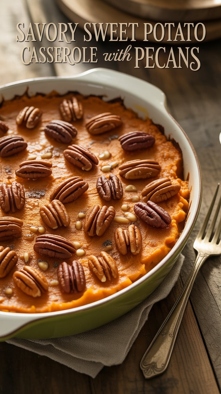 Explore the comforting flavors of a Savory Sweet Potato Casserole, where the natural sweetness of sweet potatoes shines through in a savory, cheesy blend. Topped with toasted pecans, this recipe is not only a crowd-pleaser but also a nourishing option for your next gathering.