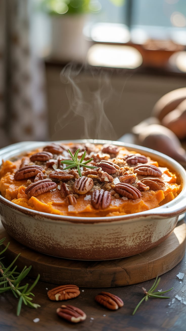 Discover a delightful twist on a classic side dish with a Savory Sweet Potato Casserole that beautifully balances sweet and savory flavors. This recipe features creamy sweet potatoes topped with crunchy pecans, making it the perfect addition to your holiday gatherings or weeknight dinners.