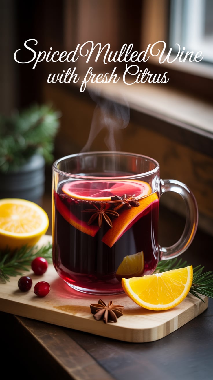 Warm up your evenings with a cozy glass of Spiced Mulled Wine, infused with aromatic spices and zesty fresh citrus. This recipe invites you to embrace the flavors of the season, creating a comforting drink that's perfect for holiday gatherings or quiet nights by the fire.