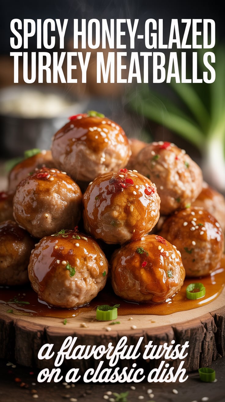 Get inspired to serve these meatballs in various ways, from scrumptious sliders to cozy pasta dishes. Spicy Honey-Glazed Turkey Meatballs invite creativity and will become a staple in your culinary repertoire, adding a flavorful punch to any meal.