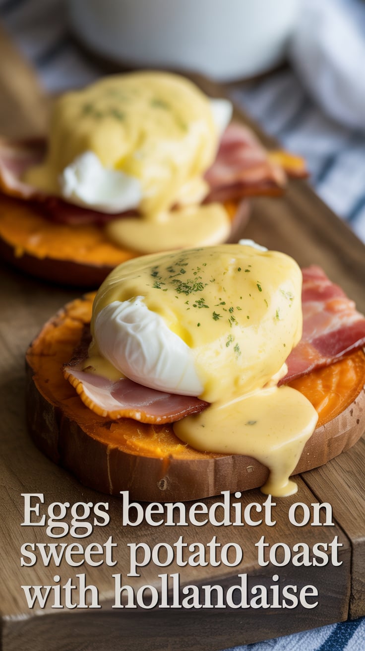 Discover a delightful fusion of flavors and textures in this innovative recipe. The natural sweetness of roasted sweet potatoes pairs beautifully with rich hollandaise and savory eggs, creating a satisfying meal that’s both indulgent and wholesome.