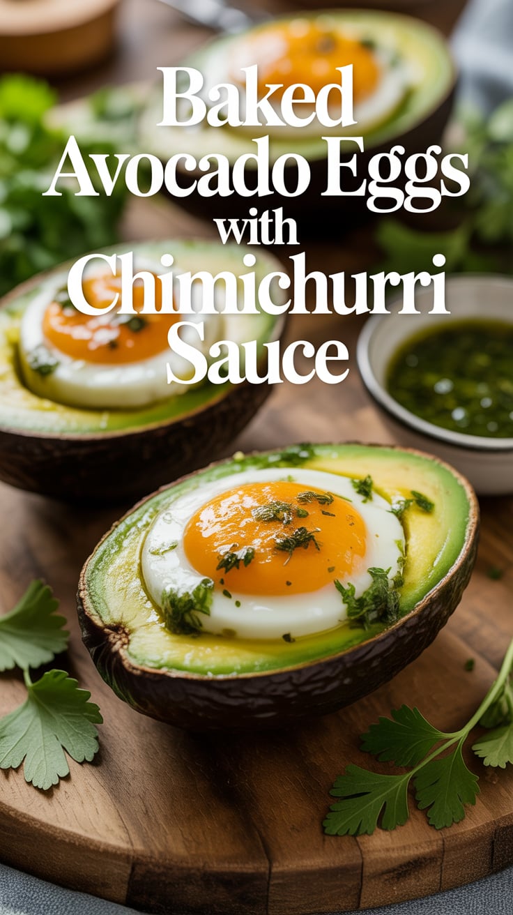 Dive into a delightful breakfast experience with Baked Avocado Eggs, where creamy avocado meets perfectly baked eggs for a satisfying start to your day. Drizzled with vibrant chimichurri sauce, this dish is a flavorful twist that will awaken your taste buds.