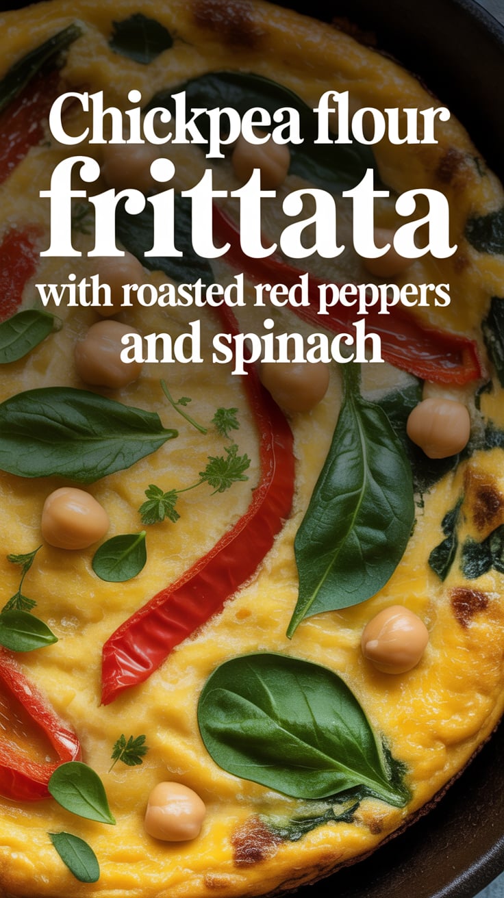 Discover the joys of cooking with chickpea flour as it transforms into a fluffy, savory frittata filled with the sweetness of roasted red peppers and the earthiness of spinach. This recipe promises a deliciously satisfying meal that’s both healthful and hearty.