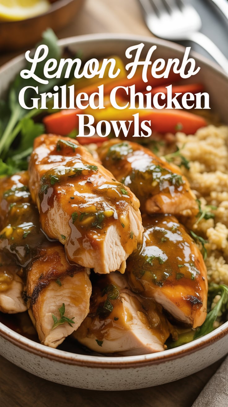 Looking for a healthy and delicious meal idea? These Lemon Herb Grilled Chicken Bowls are not only nourishing but also versatile, allowing you to customize them with your favorite toppings for a truly personalized experience.
