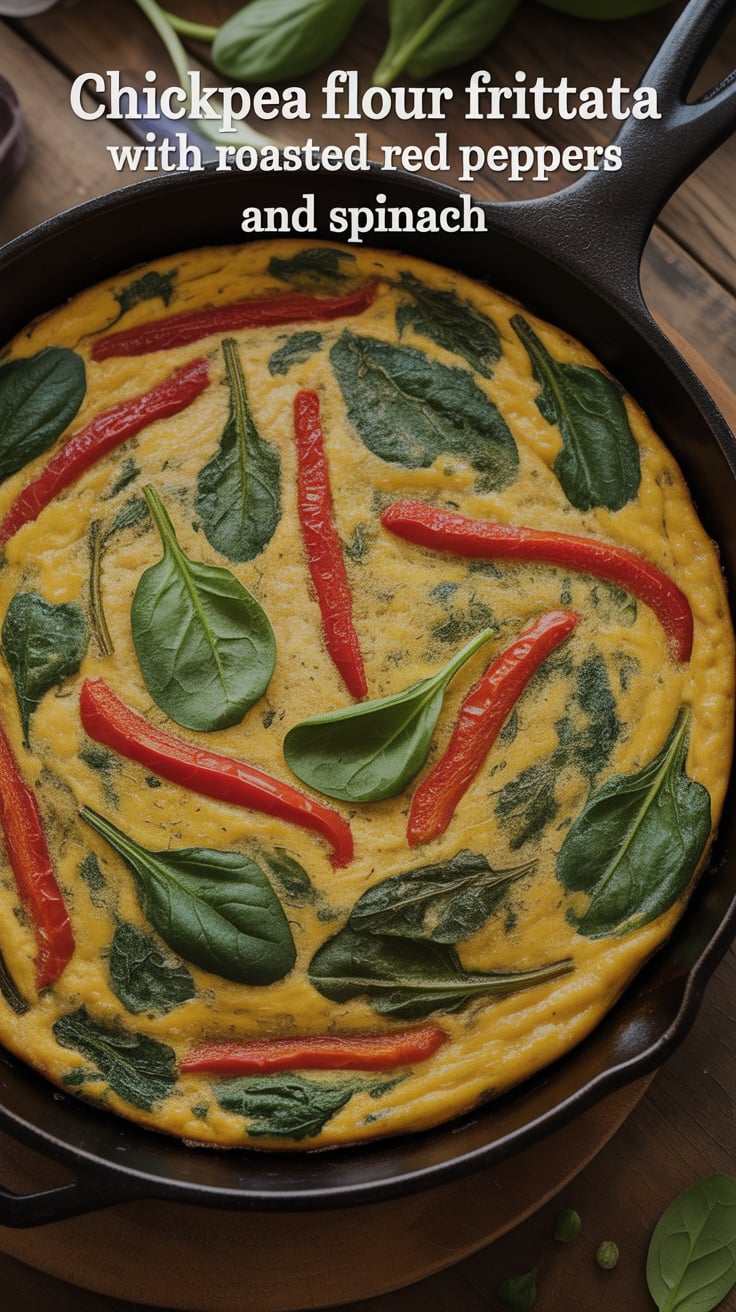 Experience a vibrant and nutritious twist on a classic dish with Chickpea Flour Frittata. Packed with roasted red peppers and fresh spinach, this frittata is a flavorful way to kick off your day or enjoy a light meal any time.