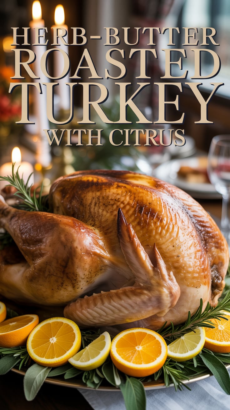 Experience the magic of Herb-Butter Roasted Turkey with Citrus, where succulent meat meets a tantalizing blend of fragrant herbs and zesty citrus. This recipe promises a feast for the senses, turning your holiday gathering into a true culinary celebration.