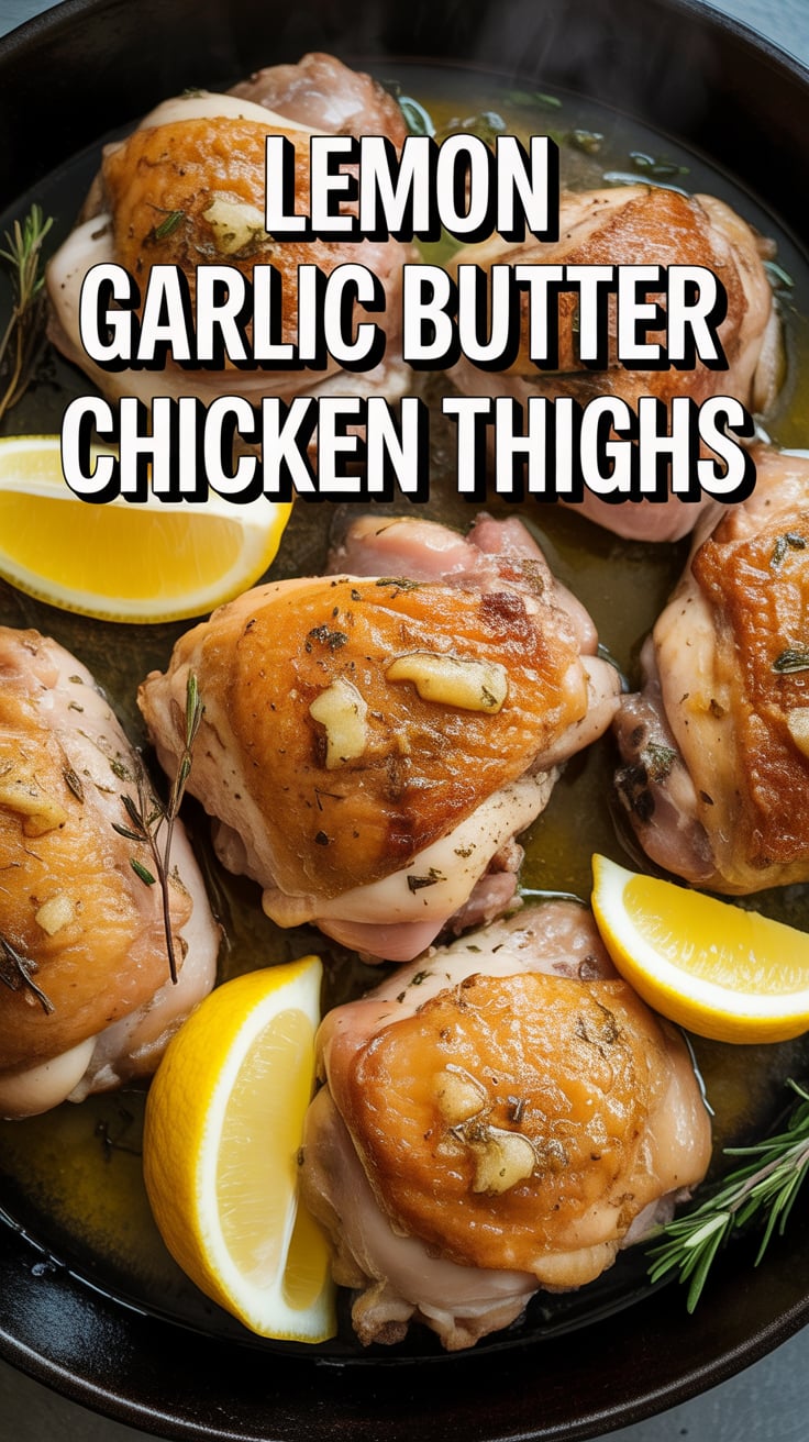 Indulge in the savory goodness of Lemon Garlic Butter Chicken Thighs, where succulent meat is elevated with a rich, buttery sauce infused with zesty lemon and aromatic garlic. This dish promises to transform your weeknight dinner into something truly special.