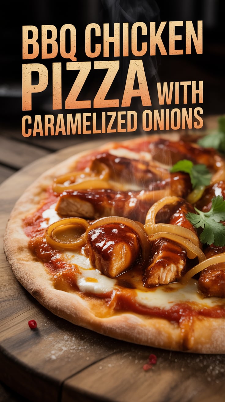 Experience a flavor explosion with BBQ Chicken Pizza topped with sweet caramelized onions and smoky barbecue sauce. This recipe takes your pizza night to the next level, offering a unique twist that will have everyone asking for seconds.