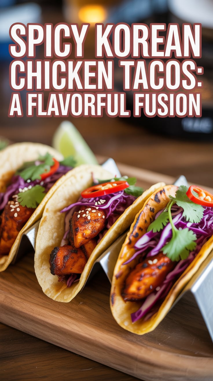 Experience the thrilling heat of Korean spices wrapped in a soft tortilla, bringing together savory and sweet notes that will have everyone at your table reaching for seconds. These tacos redefine your average weeknight dinner into an unforgettable feast.