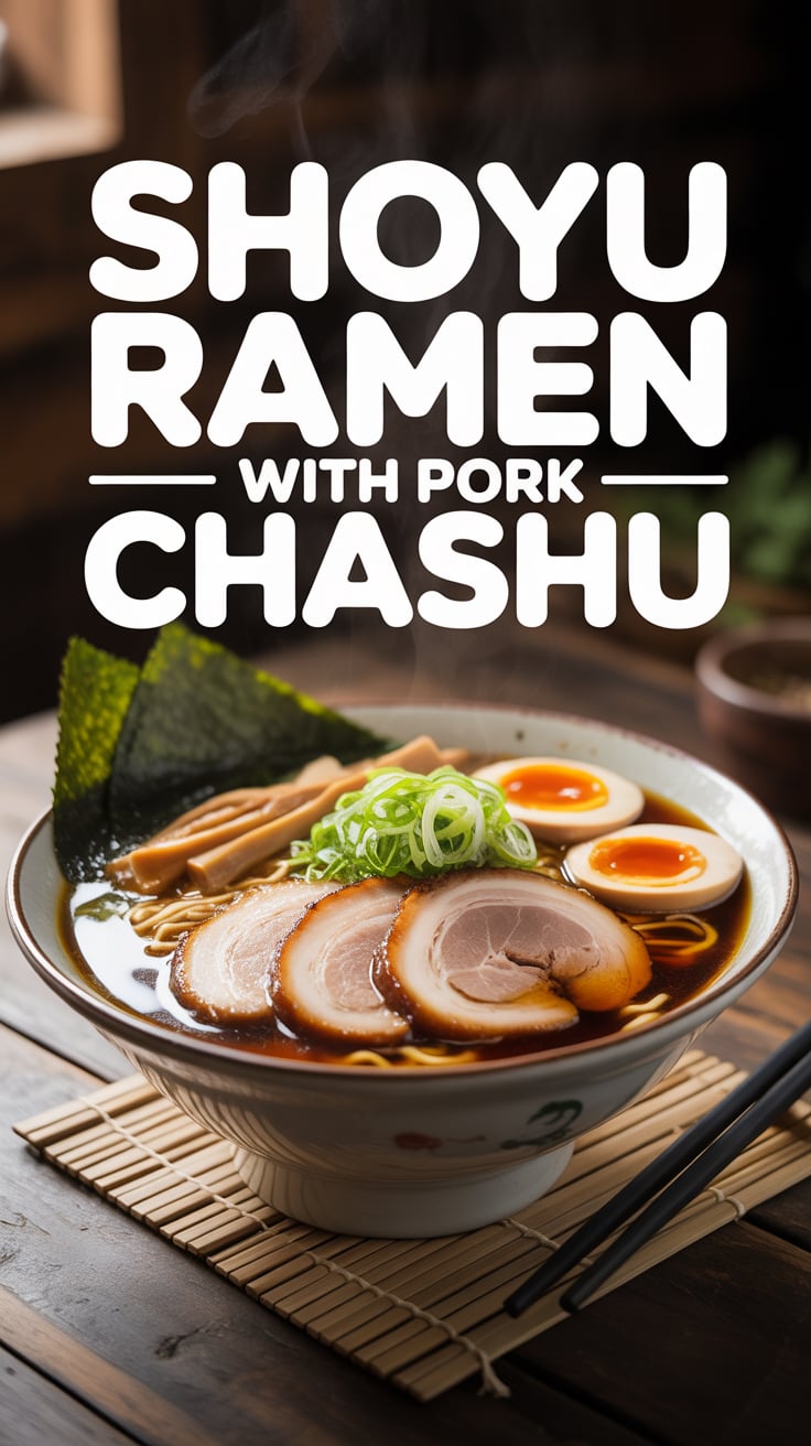 Immerse yourself in the rich flavors of Japan with a bowl of Shoyu Ramen featuring tender pork chashu. This recipe combines fragrant broth and perfectly cooked noodles, creating a comforting dish that will transport you straight to your favorite ramen shop.