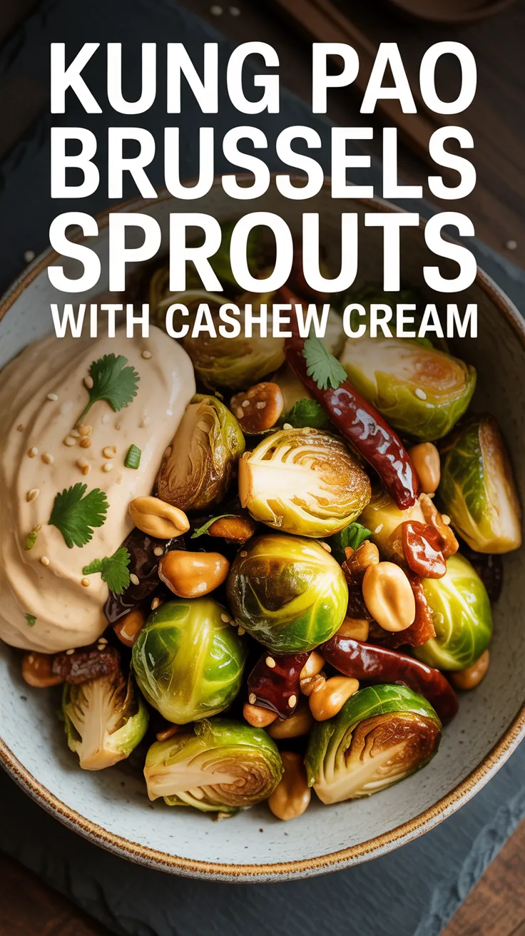 Perfect for weeknight dinners or entertaining guests, these Kung Pao Brussels Sprouts provide a satisfying crunch with every bite. The creamy cashew sauce adds luxurious texture that complements the spiced Brussels perfectly, turning a simple vegetable dish into a culinary sensation.