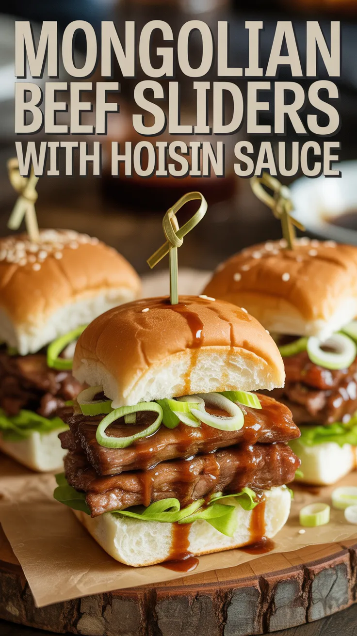 Discover the perfect blend of sweet and savory in these Mongolian Beef Sliders, ideal for your next gathering. With a hint of ginger and garlic, each bite offers a delightful kick that pairs beautifully with the hint of umami from hoisin sauce.