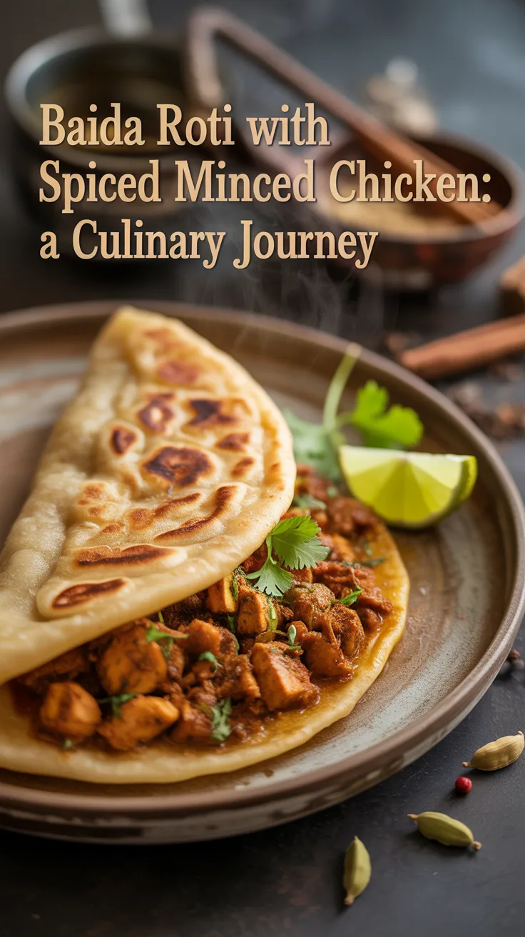 Delight your taste buds with the savory goodness of Baida Roti, where crispy edges meet a flavorful chicken filling. This dish not only satisfies hunger but also transports you to the vibrant streets of India with every bite.